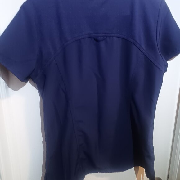 2 Scrub tops women's small navy blue and gray - Picture 2 of 6